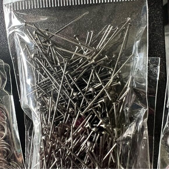 Assorted Silver Tones & Brass Jewelry Supplies bundle of 9 - Picture 9 of 10